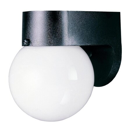 Westinghouse Fixture Wall Outdoor 60W Lantern Polycarbonate, Black White Glassobe Glass 6680300